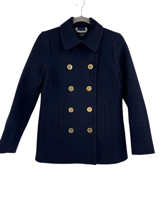 J.CREW Jackets & Blazers - J.CREW x NELLO GORI Women's Navy Wool Cashmere Gold Button Pea Coat 2